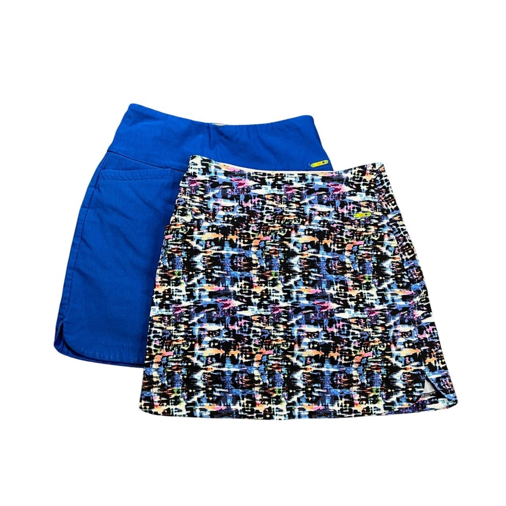 2-pc Swing Control Women's Small Abstract Print and Blue Golf Skort Activewear